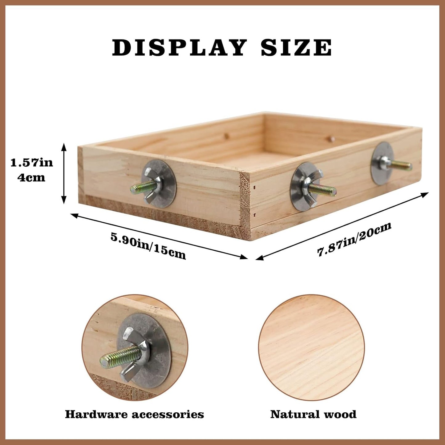 Bird Parrot Feeding Cups, Wooden Parrot Bird Perch Stand, Parakeets Food Dish, Cockatiels Standing Feeding Bowl, Cage Accessory for Small Animals Rats Conures Budgies Love Birds Pigeon Chinchilla