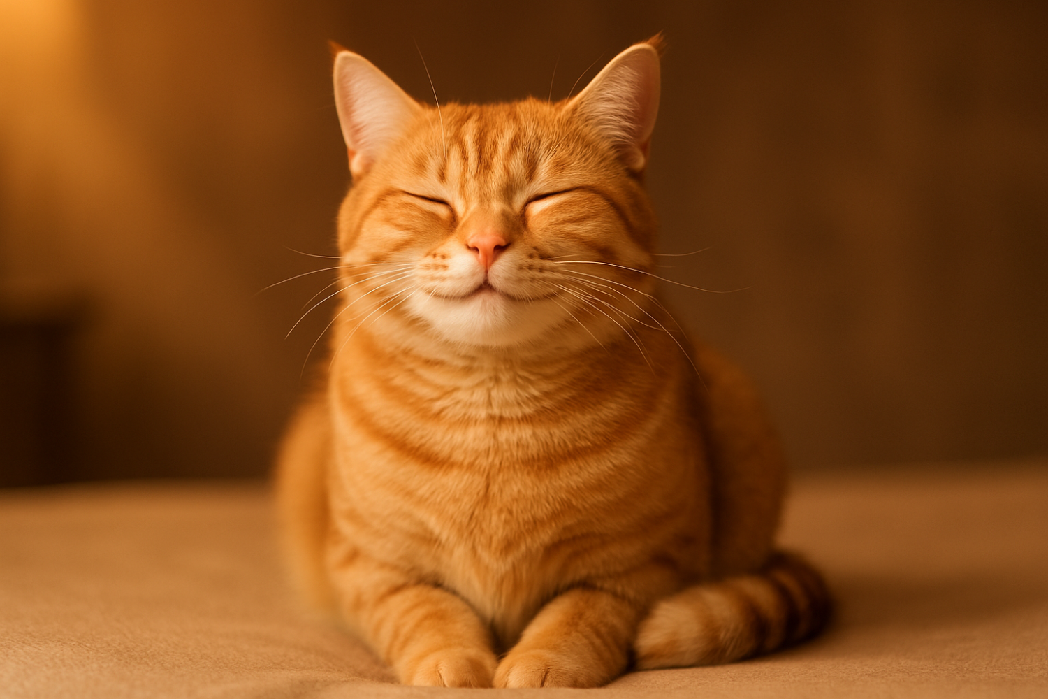 Happy cat purring